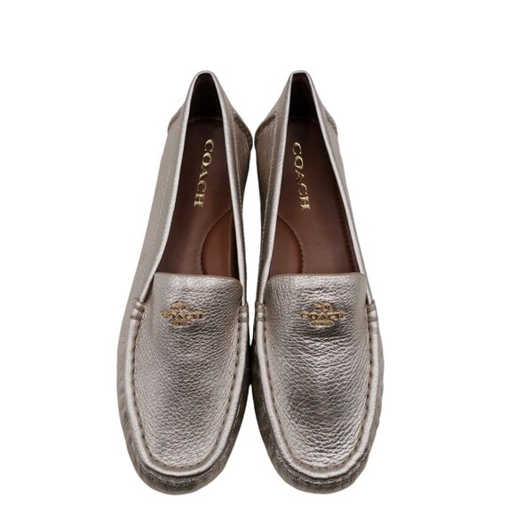 COACH Marley Driver CHAMPAGNE Pebbled Leather Loafer Slip On NEW IN BOX - Picture 3 of 8
